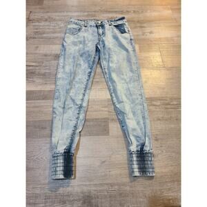 Exocet size 3 junior's acid/ white wash jogger style jeans